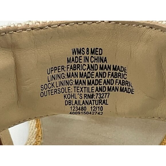 Dana Buchman Womens Strappy Heeled Sandals Size 8M Beige Canvas Buckle Open Toe - Picture 3 of 16